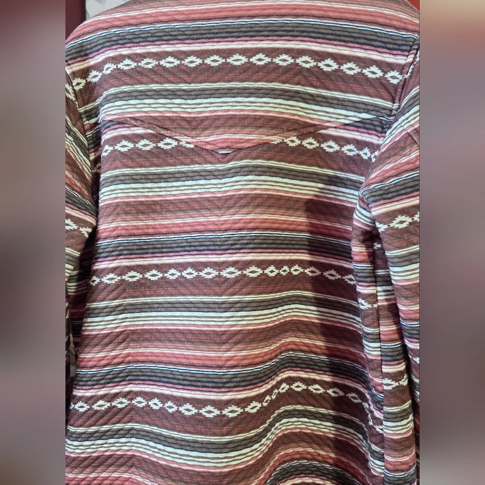Shyanne Southwestern Stripe Button Front Jacket Size Medium Western Boho Quilted - Picture 8 of 8